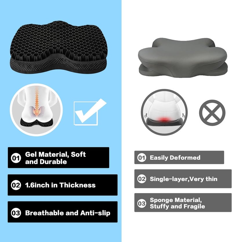 ECcandiedhaws Anti-Slip Kayak Seat Cushion, Thickened Waterproof Boat Kayak Canoe Rowing Dinghy Gel Seat Pad for Sit-in Inflatable Fishing Kayak Canoe Chair Accessories Equipment - Image 4
